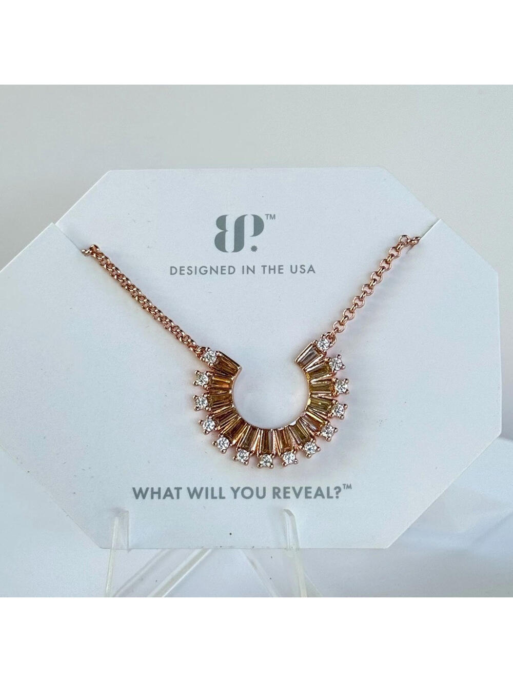 Bomb Party Necklace NK99989 โStand In The Spotlightโ On Rose Gold